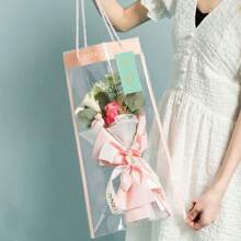 10 件/包透明情人節鮮花/禮物袋、防濺水、禮品包裝用品 - 粉色 - 查看 1