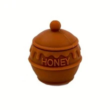 1 个迷你容器，彩色 0.17 盎司硅胶蜂蜜容器盒，用于奶油，送给朋友的特殊盒子礼物，吸烟配件礼物 - 棕色 - 查看 7