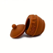 1 个迷你容器，彩色 0.17 盎司硅胶蜂蜜容器盒，用于奶油，送给朋友的特殊盒子礼物，吸烟配件礼物 - 棕色 - 查看 6