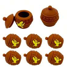 1 个迷你容器，彩色 0.17 盎司硅胶蜂蜜容器盒，用于奶油，送给朋友的特殊盒子礼物，吸烟配件礼物 - 棕色 - 查看 8