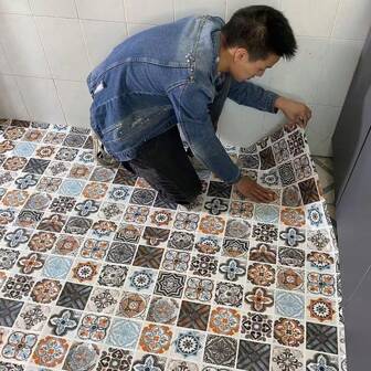 1 卷厚自粘式可移除 PVC 墙纸适用于客厅、卧室、厨房、防水、翻新墙壁和地板贴纸