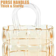 Unique Purse Vase For Flowers,11'' Handmade Thicken Bubbled Glass Bag Vases With Gradient Color For Home Decors .Great Clear Purse Flower Vase For Centerpiece,Floral Arrangement,Wedding Decors. - Champagne - View 6