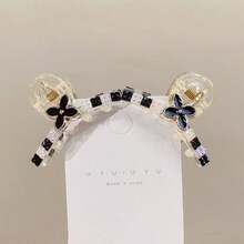 2 Miếng Của phụ nữ Thanh lịch & Đúng mốt Mini Móng vuốt tóc Kẹp Với Pha lê & Trang trí ngọc trai , Hoàn hảo Đối với Ngày đêm , Buổi tiệc Và Mặc hàng ngày - Hoa bốn cánh [kẹp trong suốt] - Xem 6