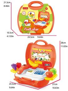 1入兒童假裝玩具手提包水果超市套裝 - 亮橙色 - 查看 3