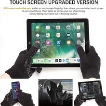 1對男女皆宜的冬季手套 - 升級版觸控暖織手套,適合跑步,開車,行山等活動 - 黑色 - 查看 2