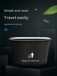 1入多功能掛式汽車垃圾桶,通用汽車儲物容器 - 黑色 - 查看 1