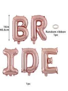 2入組16英吋新娘字母形鋁膜氣球（金色/銀色/玫瑰金）,適用於訂婚/婚禮/派對裝飾,單一主題派對,單身派對裝飾,場景佈置,攝影背景和氛圍營造道具 - 玫瑰金 - 查看 2