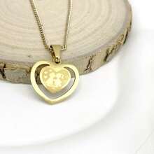 Women Necklace, Heart Shaped Stainless Steel Pendant, Valentine's Day Gift, Holiday Gift For Girlfriend, Couple - Style-9 - View 4