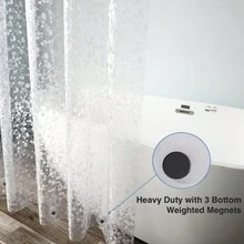 1入組防水現代鵝卵石幾何圖案沐浴簾,peva淋浴簾裡層,帶鉤沖浴設備,浴室配件美學房間裝飾,家居裝飾 - 鵝卵石 - 查看 5
