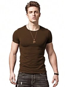 Men T-Shirts - 鏽棕色 - 查看 2