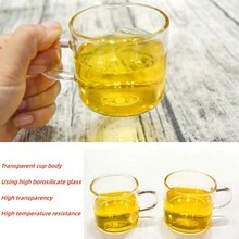 6pcs, High Borosilicate Thickened Glass Tea Cup Set Suitable For Home Tea Drinking, Outdoor, Tea House, Can Be Heated On An Electric Ceramic Stove Or Over An Open Flame, Transparent Mug, Teacup, With Handle Cup, Kung Fu Tea Set, Also Can Serve As Business Gift - Transparent - View 5