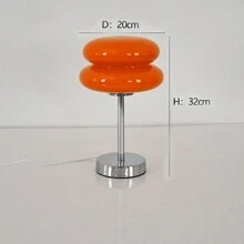 北歐奶油風格現代漢堡牛油玻璃桌燈,極簡床頭燈,臥室裝飾,美學桌燈,桌面裝飾桌燈,三款可調光 - 紅色 - 查看 2