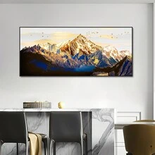 FajerminArt 1 件帆布畫,抽象風景山景油畫牆壁藝術裝飾,適合客廳、臥室,無框 - 彩色 - 查看 2