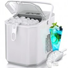 Havato Ice Maker Machine For Countertop,Portable Ice Cube Maker With Self-Cleaning, 26LBS/24H Compact Automatic Ice Makers,9 Cubes Ready In 6-8 Minutes,For Home/Kitchen/Office/Bar - 白色 - 查看 2
