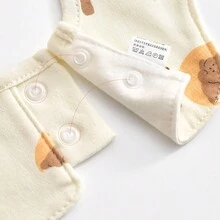 3入組貝殼形狀嬰兒輕薄口水肩,新生兒可愛口水巾防止噴奶 - 米色 - 查看 5