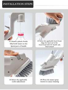 HSEAN 1set Multi-Functional Glass Cleaning Tool, Spray Water Glass Scraper, Window Cleaning Squeegee With Holder - White - View 10