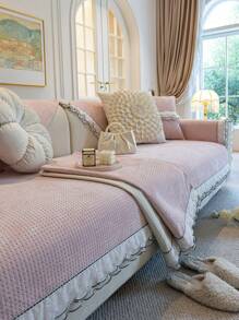 1入組通用四季雪尼爾沙發座墊,輕量法式極簡現代風格寵物防污防滑沙發套,寵物友好,適用於客廳l型沙發和1/2/3/4座椅沙發（分開售賣） - 粉色 - 查看 1