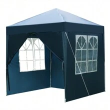 2 X 2m Two Doors & Two Windows Practical Waterproof Right-Angle Folding Tent Green - Blue - View 4