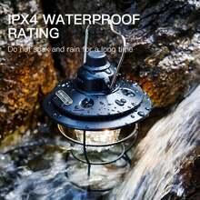 Rechargeable LED Camping Lantern, Retro Style With 3 Mode, Portable  Camping Light With Hook - Bronze - View 8