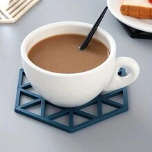 桌墊,六角形鏤空矽膠材質,北歐風格隔熱墊,碗杯墊,家用廚房杯墊 - 紅色菱形 - 查看 5