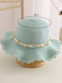 New Arrival Girls' Lovely Princess Style Vintage Straw Woven Hat, Anti-Uv Sun Hat For Beach & Daily Wear - Green - View 2