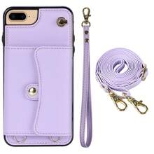 AWQUER Crossbody Wallet Back Case Compatible With IPhone 15 14 Plus 13 12 Mini 11 Pro Max 8 7 Plus SE 5G 2020 2022 With Hand Strap, PU Leather With Credit Card Slots Holder Kickstand Shockproof Phone Cover - Purple - View 16