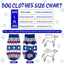 狗毛衣针织衫，蓝白格子保暖狗套头衫针织衫狗套头衫冬季狗外套宠物针织套头衫毛衣可洗狗针织毛衣适合中型犬 - 藍白色 - 查看 2