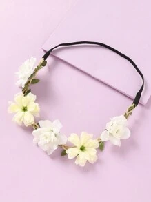 1pc Bridal Hair Accessory For Women, Daisy Rose Flower Crown Hairband, Perfect For Traveling And Wedding - Multicolor - View 5