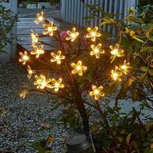 1 件彩色櫻花裝飾花串燈,防水燈,20 個 Led 太陽能仙女樹枝燈適用於臥室庭院露台派對假日通道車道婚禮浪漫裝飾 - 暖光 - 查看 5