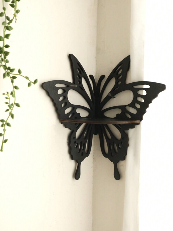 1pc Butterfly Corner Shelf Wall Corner Shelf Wood Floating Shelves