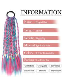 Girls Colorful Braids Ponytail Hair Ornament Headbands Rope Rubber Bands Beauty Hair Bands Headwear Kid Hair Braids Gift Hair For Kids Rubber Bands Ponytail Hair Extension For Kids Holiday Wear Music Festival