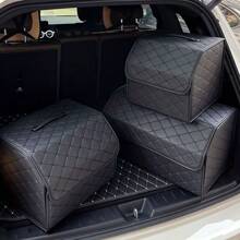 Easypie Selection Organisateur de coffre de voiture 1 pièce Grande boîte de capacité Sac de rangement multifonctionnel pour outils de voiture Rangement et rangement Sac pliant en PU pour boîte de rangement d\"urgence