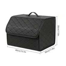Easypie Selection Organisateur de coffre de voiture 1 pièce Grande boîte de capacité Sac de rangement multifonctionnel pour outils de voiture Rangement et rangement Sac pliant en PU pour boîte de rangement d\"urgence
