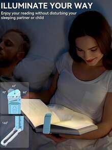 1入usb可充電書燈,便攜夾式閱讀燈,附有3種色溫和5種亮度,便攜式護眼夾式led書籤燈,適用於臥室、客廳、辦公室、學習、學生宿舍、床頭等場所的夜燈照明,是家庭和朋友的最佳禮物 - 彩色 - 查看 4
