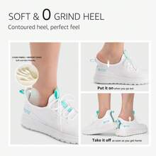 STQ Tennis Shoes Womens Slip On Walking Sneakers With Arch Support - TRẮNG - Xem 3