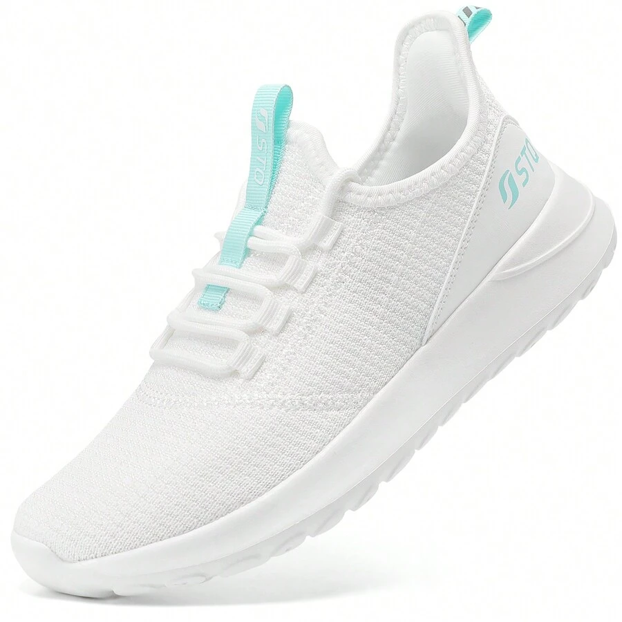 STQ Tennis Shoes Womens Slip On Walking Sneakers With Arch Support - TRẮNG - Xem 1