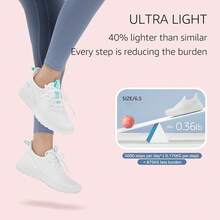 STQ Tennis Shoes Womens Slip On Walking Sneakers With Arch Support - TRẮNG - Xem 4