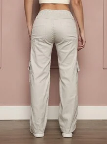 Women Pants - 灰色 - 查看 4
