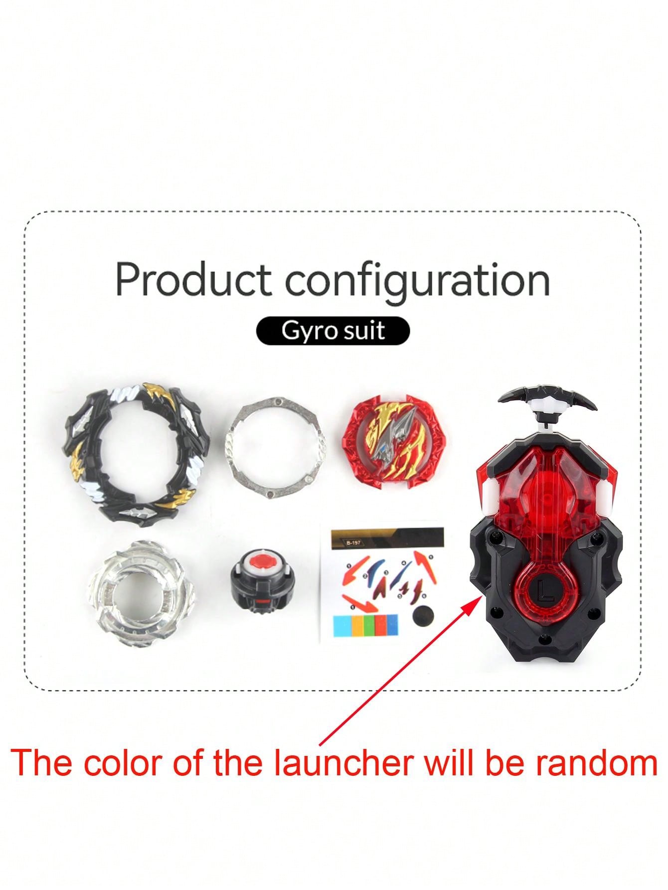 Burst BU Bey B197 Divine Belial Starter Battle Top With Launcher Set Gyro Toy Gift, Launcher