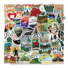 50pcs,,原始風景標誌貼,水瓶頭盔行李貼diy剪貼簿,手機殼日記禮品印章裝飾貼,手機創意玩具貼,物體裝飾貼！ Diy行李滑軌等貼紙,節日禮物,情人節禮物！ - 美國俄勒岡州風景 - 查看 4