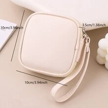 Mini Portable Storage Bag For Data Cable, Wireless Earphone, Charger, Usb, Small Stuff, Protective Cover - Beige - View 2