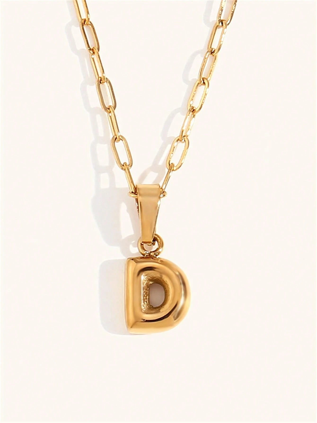 Collana Donna Con Iniziale A Forma Di Bolla – Oro/argento, Lunghezza Regolabile 45+5 Cm – Gioiello In Acciaio Inox - 3
