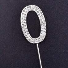 1入數字形狀合金鑲鑽蛋糕插件,適用於生日、婚禮主題裝飾 - 彩色 - 查看 15