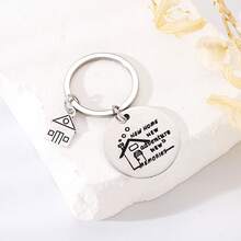 New HOME NEW Adventure Stainless Steel Keychain Key Ring For New Home New House - Silver - View 1