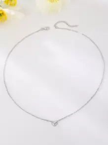 1pc Fashionable Simple Heart Pendant Necklace For Women, Daily Decoration, Festival Gift Valentines,Mom,Mother,Mother's Day,Gift