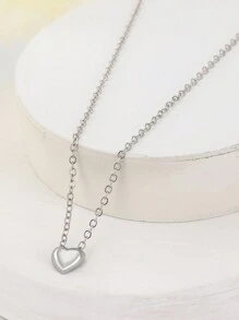 1pc Fashionable Simple Heart Pendant Necklace For Women, Daily Decoration, Festival Gift Valentines,Mom,Mother,Mother's Day,Gift