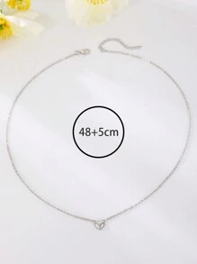 1pc Fashionable Simple Heart Pendant Necklace For Women, Daily Decoration, Festival Gift Valentines,Mom,Mother,Mother's Day,Gift