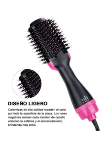 Cepillo Secador de cabello, cepillo de aire caliente 3 en 1, secador de pelo de un paso y voluminizador, estilizador y secador de pelo profesional, 1000W - Negro - Ver 3
