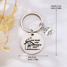 New HOME NEW Adventure Stainless Steel Keychain Key Ring For New Home New House - Silver - View 4