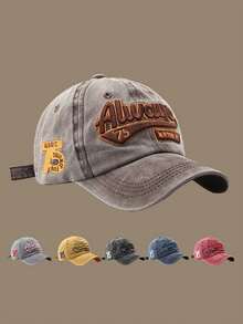 1入女士棒球帽，女性運動洗水牛仔休閒棒球帽，多功能街頭時尚遮陽帽 - 灰色 - 查看 1